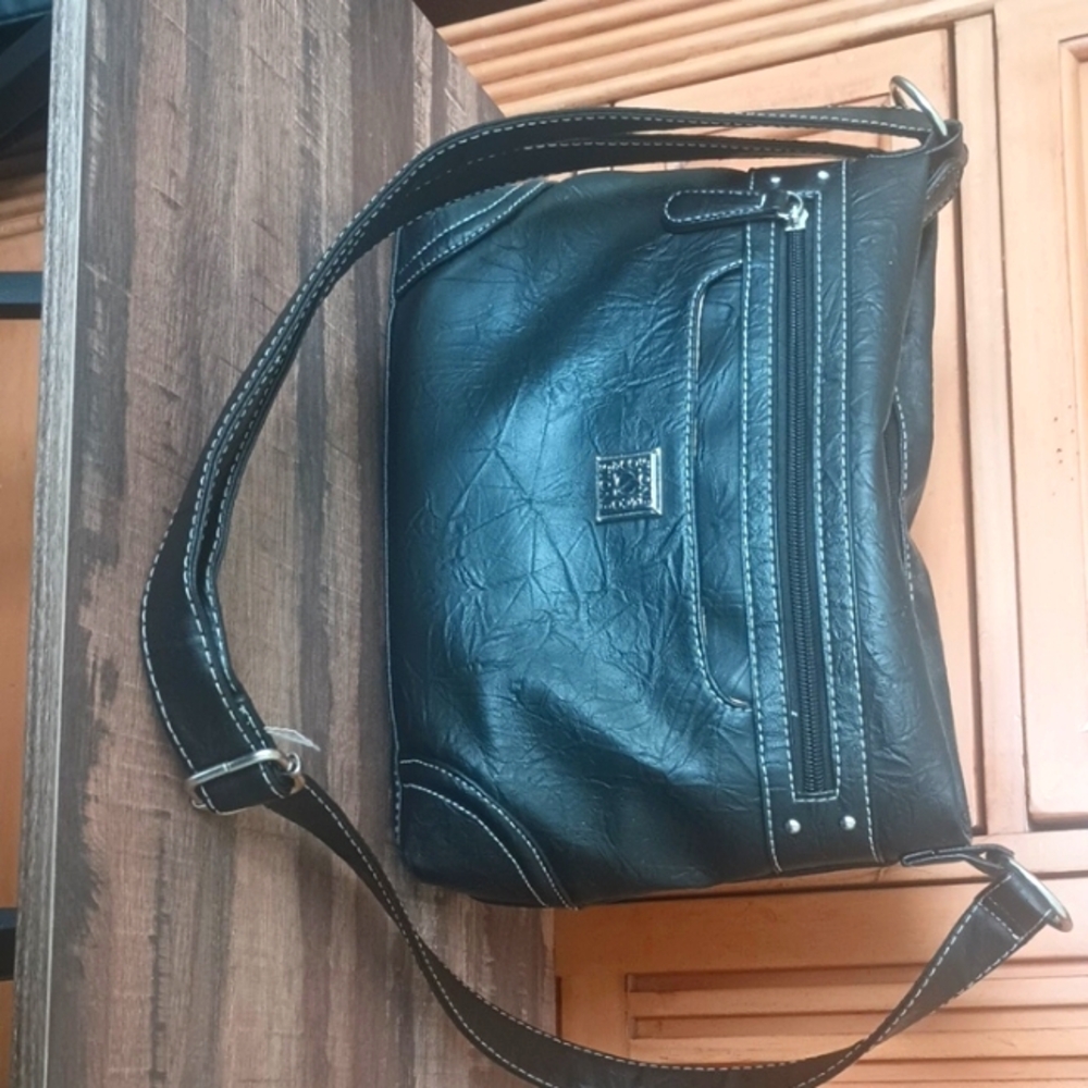 Black Leather Crossbody Bag